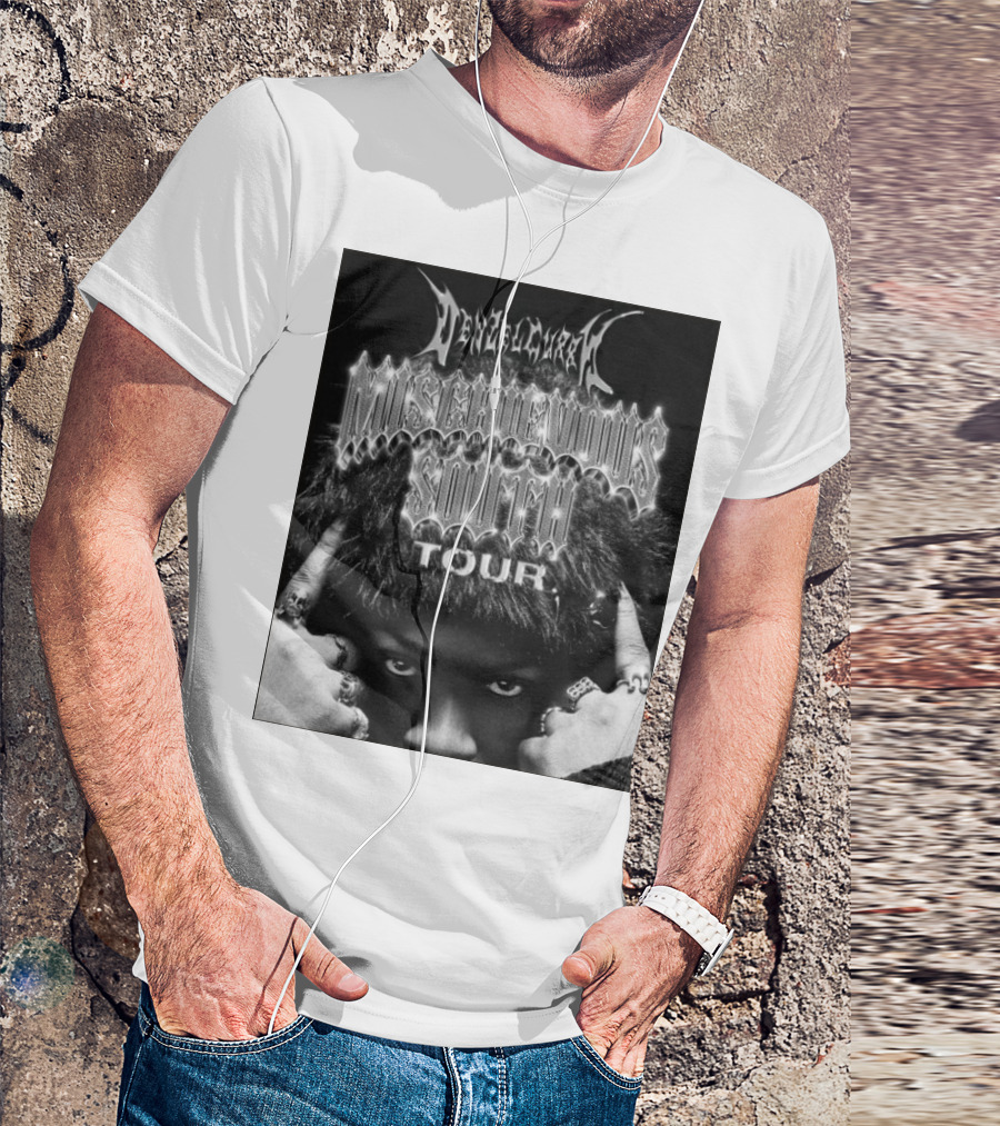 Mischievous South Tour 2025 North America Tour Half-Covered Hands Silver Rings Black And White Rugged T-Shirt