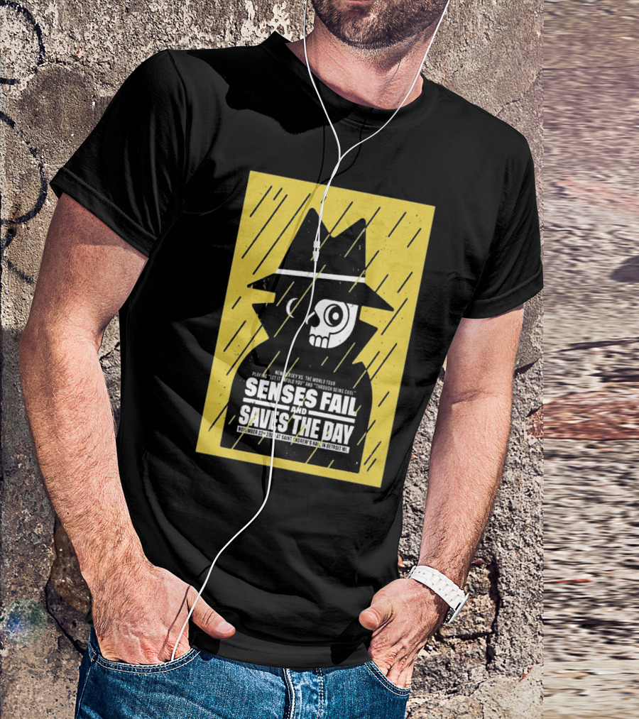 Senses Fail And Saves The Day New Jersey Vs The World Tour November 22 2024 Saint Andrew’s Hall Detroit MI T-Shirt