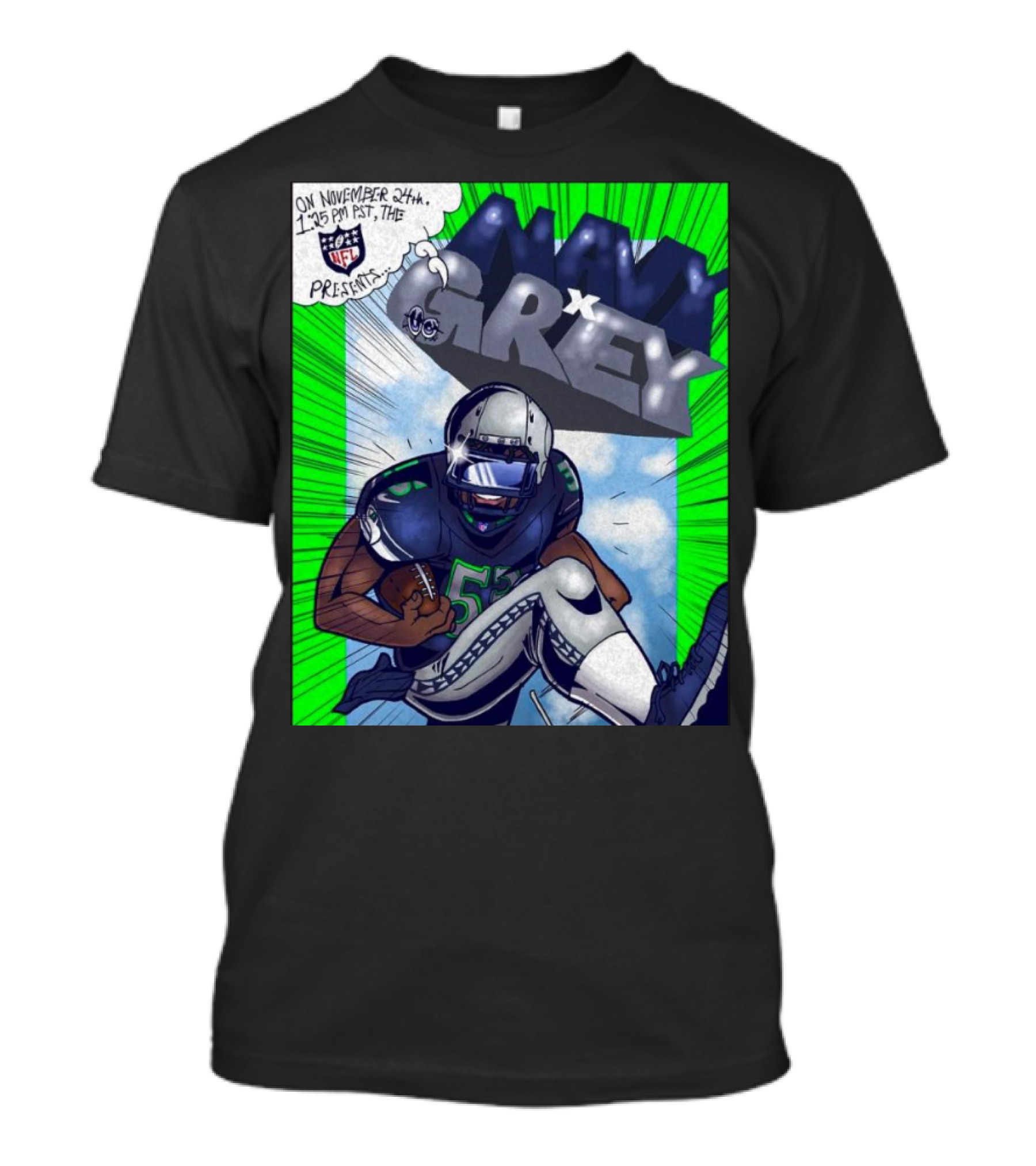 Seattle Seahawks Navy X Grey November 24th 1:25 PM PST The NFL Presents T-Shirt