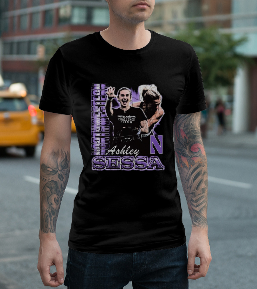 Ashley Sessa Northwestern Challenge 90s Retro Signature N T-Shirt