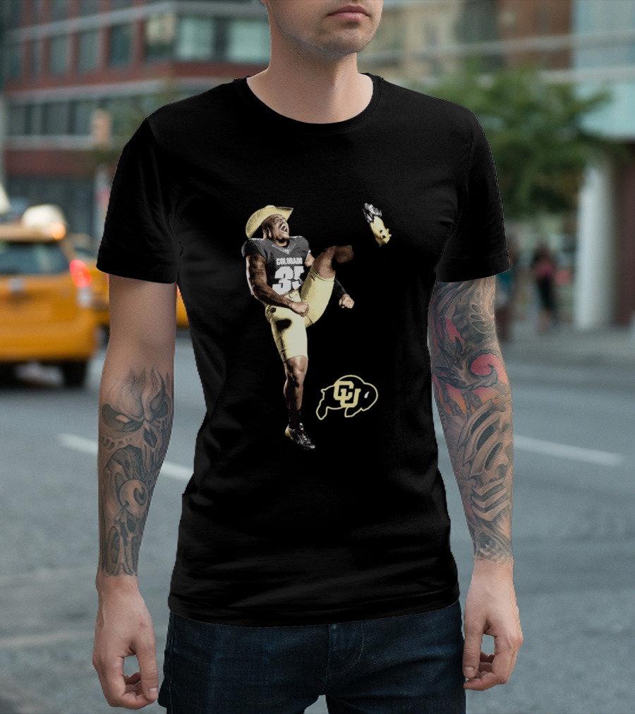 Colorado Buffs BJ Green II Cowboy Hat 90s Style Football Player with CU T-Shirt