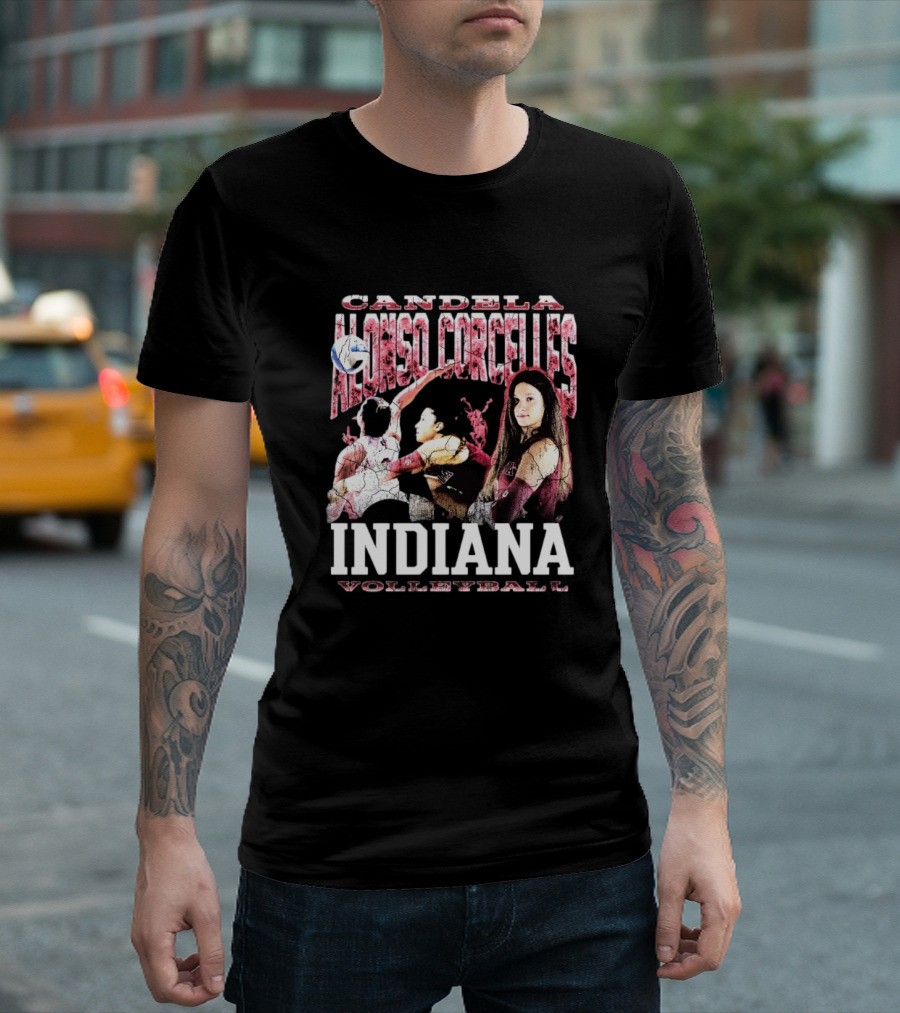 Candela Alonso Corcelles Indiana Volleyball 90s Iconic Hoosiers T-Shirt