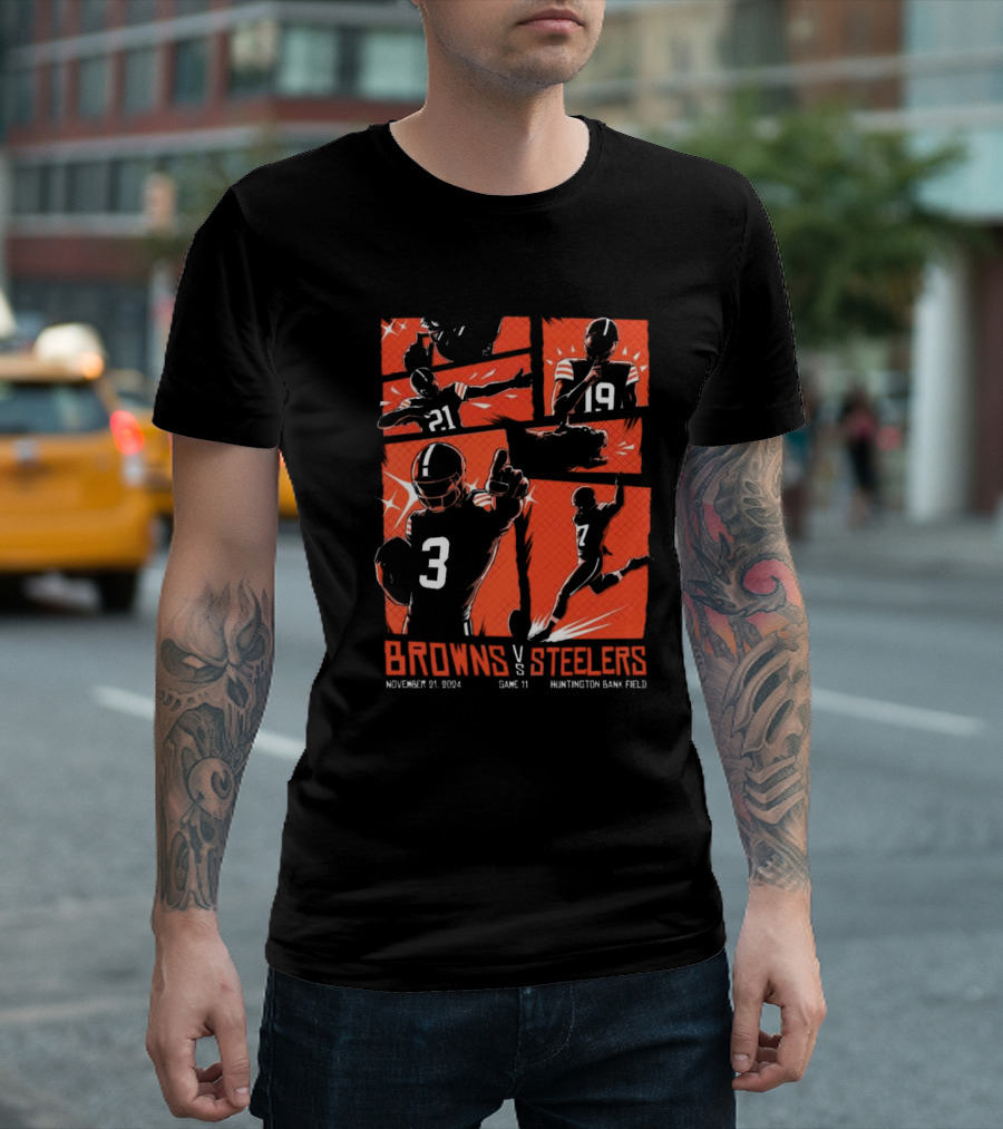 Cleveland Browns Vs Pittsburgh Steelers November 21 2024 Game 11 Huntington Bank Field T-Shirt