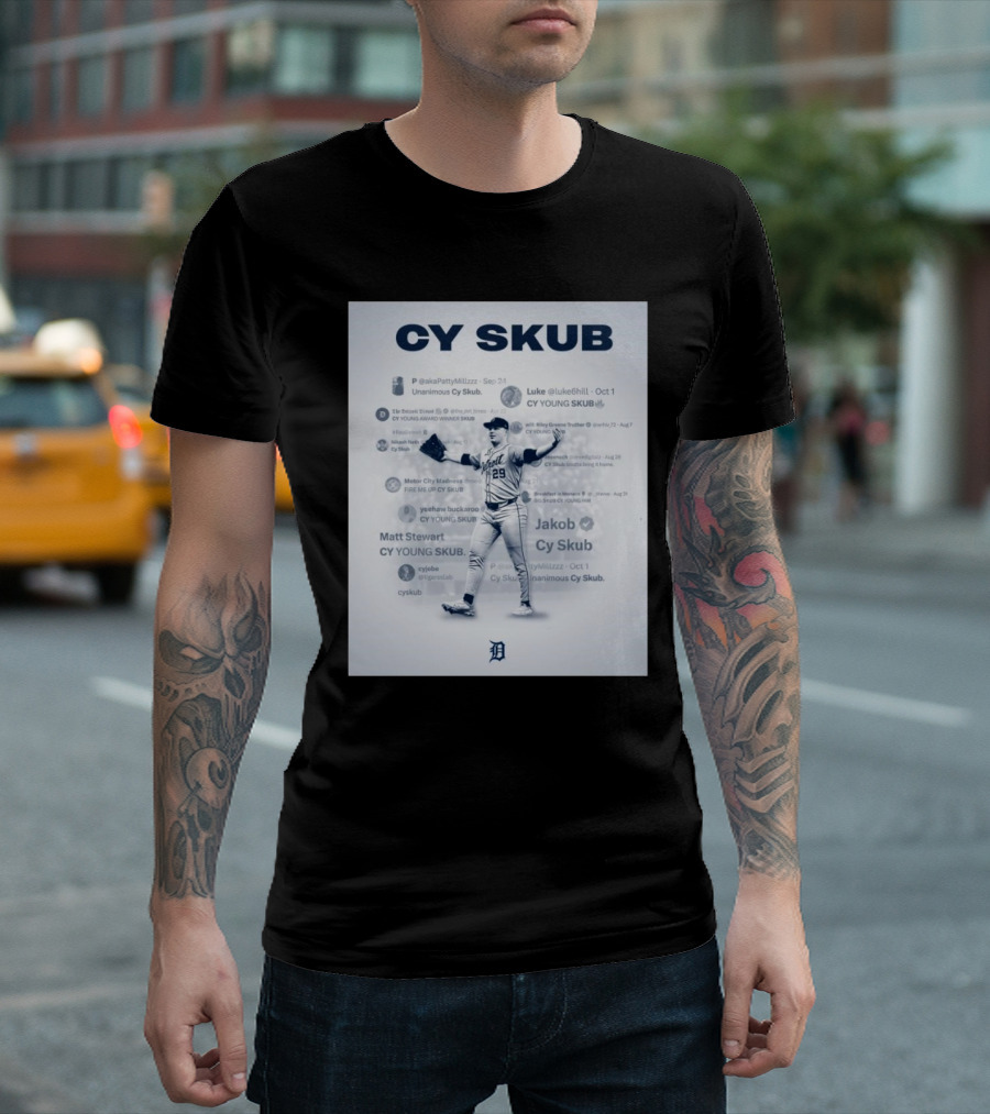 Detroit Tigers Unanimous Cy Skub Jakob Matt Stewart Cy Young Skub Era T-Shirt