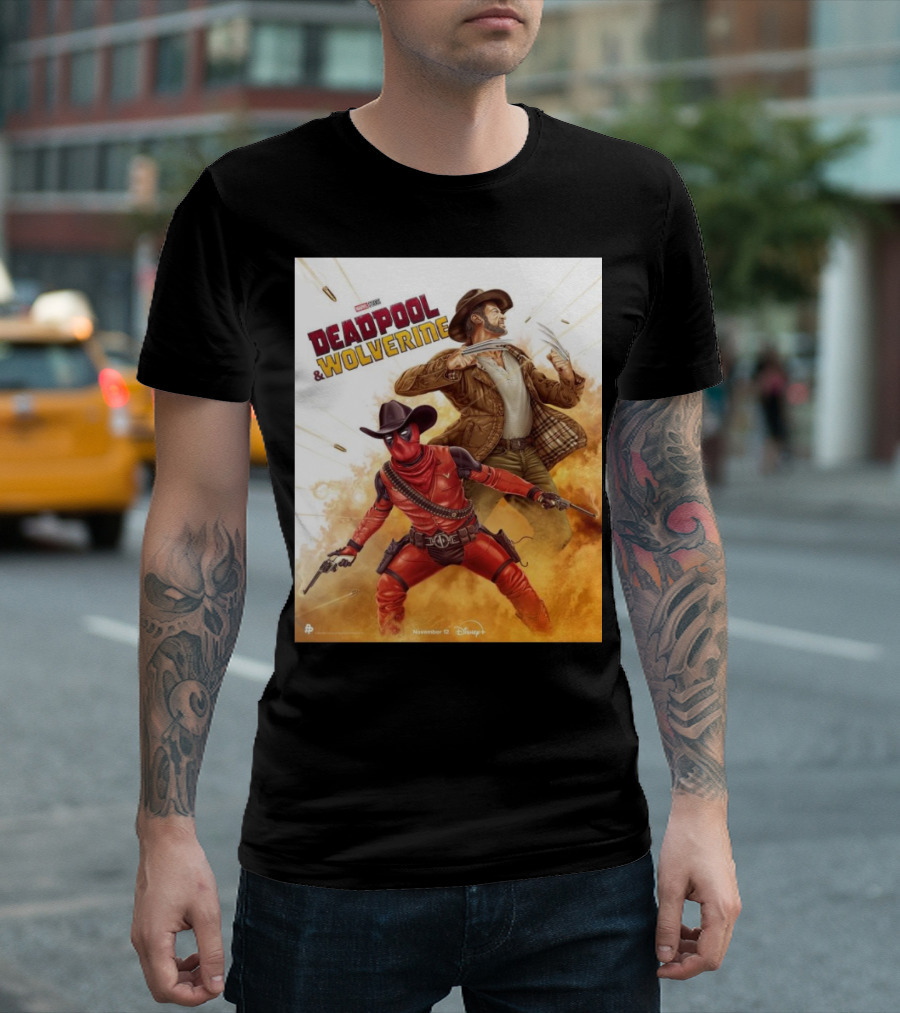 Deadpool and Wolverine Cowboy Marvel 2024 November 12 Disney T-Shirt