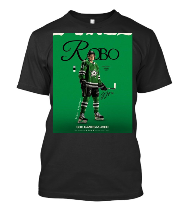 Dallas Stars Robo Jason Robertson 300 Games Played NHL T-Shirt