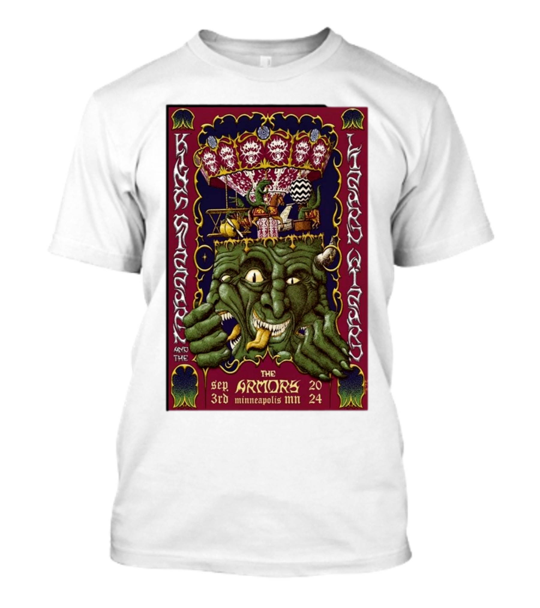 King Gizzard And The Lizard Wizard Sep 3rd 2024 The Armory Minneapolis MN Psychedelic Monster T-Shirt