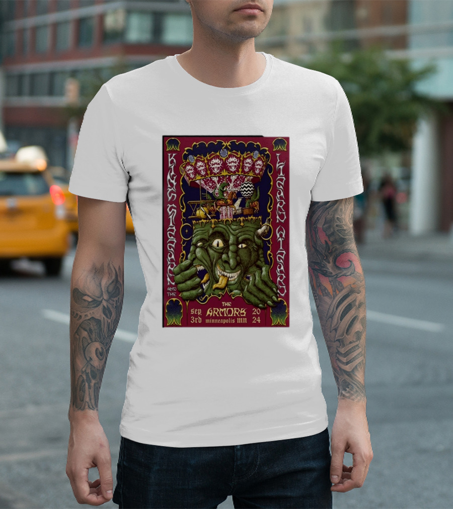 King Gizzard And The Lizard Wizard Sep 3rd 2024 The Armory Minneapolis MN Psychedelic Monster T-Shirt