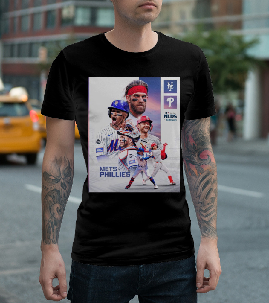 Mets vs Phillies NLDS Matchup Featuring Iconic Players T-Shirt
