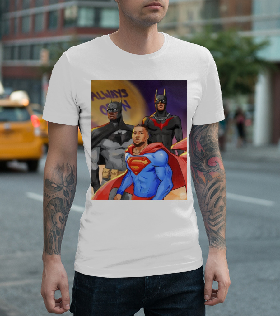 A.J. Brown DeVonta Smith Saquon Barkley Always Open Philadelphia Eagles Justice League Superman Batman T-Shirt