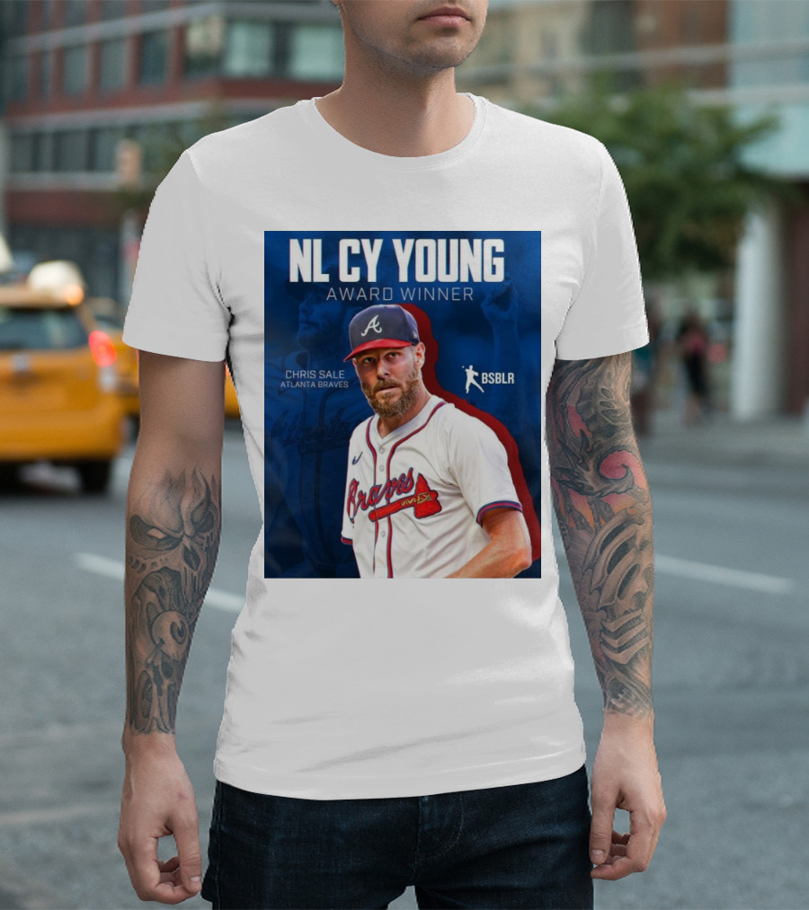 NL Cy Young Award Winner Chris Sale Atlanta Braves BSBLR T-Shirt