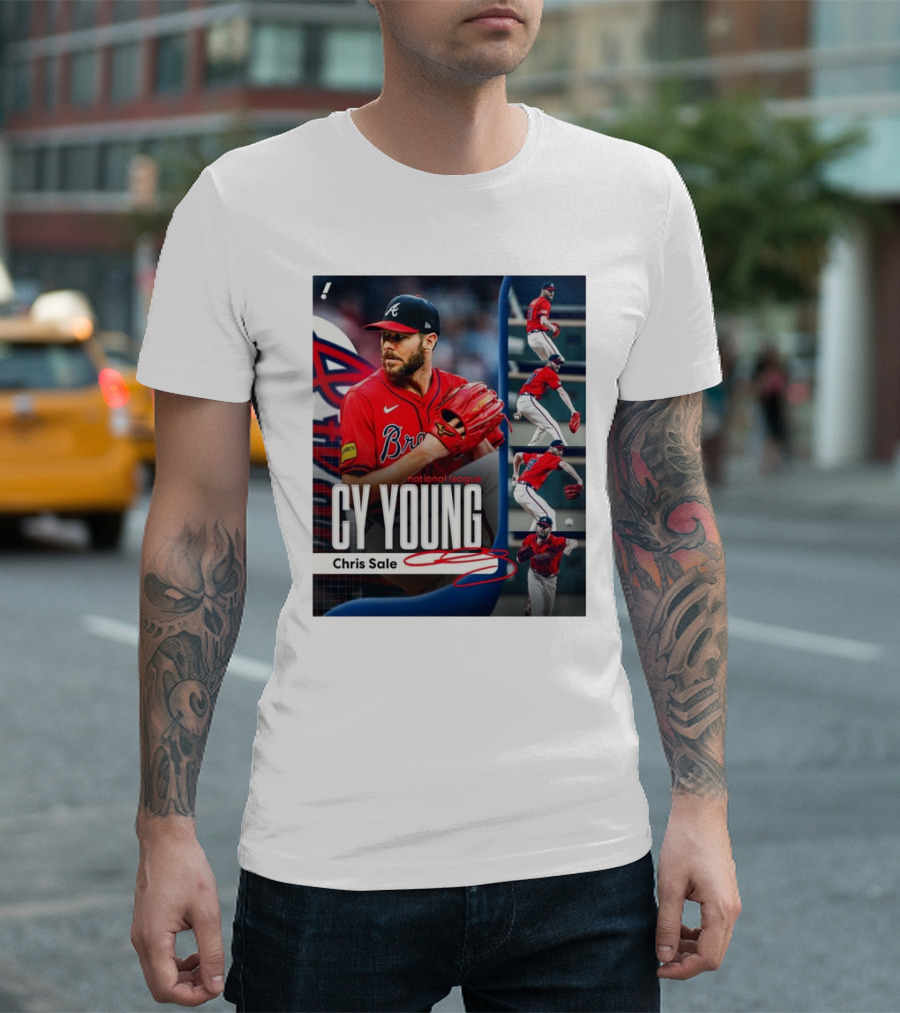 Chris Sale Braves Pitching Cy Young National League Signature T-Shirt