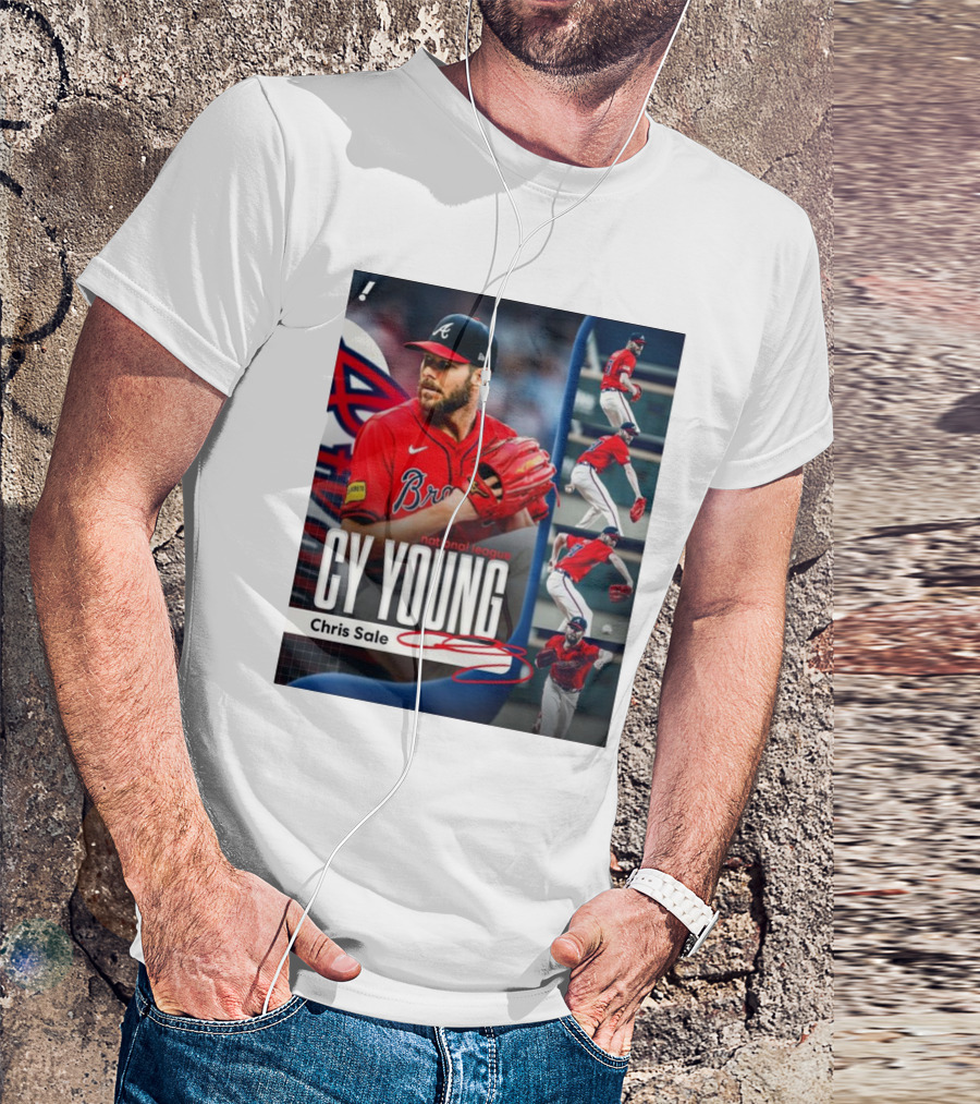 Chris Sale Braves Pitching Cy Young National League Signature T-Shirt