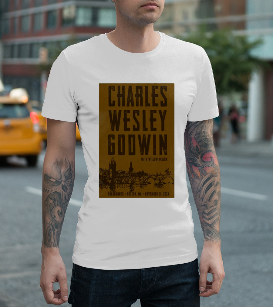 Charles Wesley Godwin With Willow Avalon Roadrunner Boston MA November 21 T-Shirt