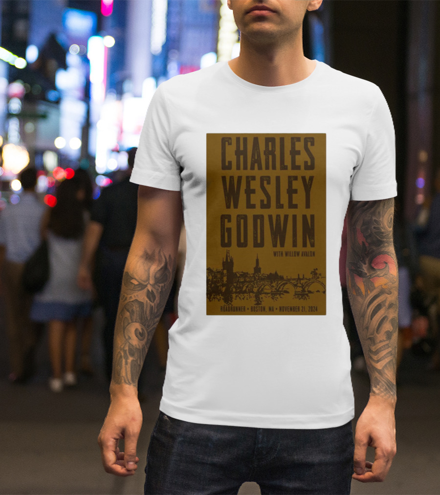 Charles Wesley Godwin With Willow Avalon Roadrunner Boston MA November 21 T-Shirt