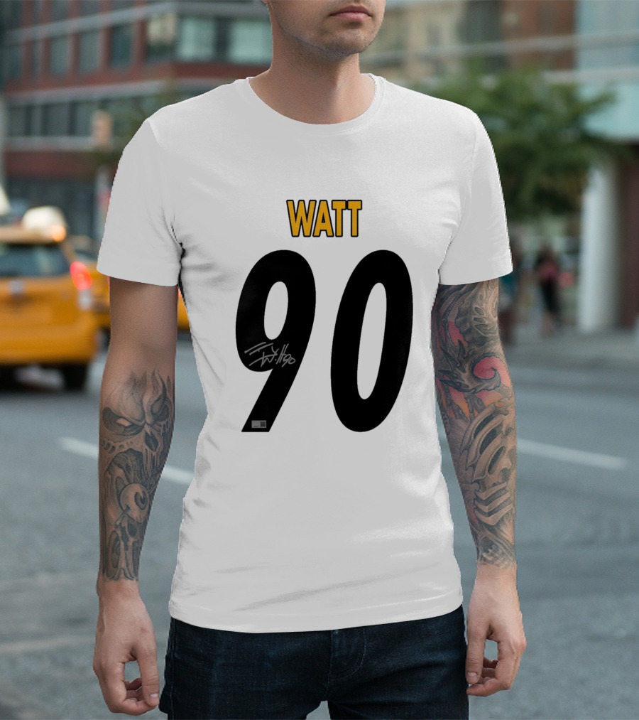 T. J. Watt Pittsburgh Steelers 90 NFL Signature Nov 21, 2024 Cleveland Browns T-Shirt