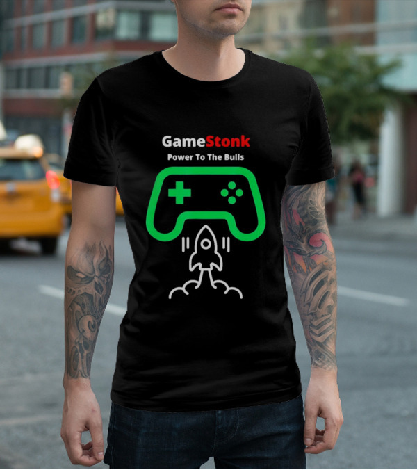 GameStonk Power To The Bulls Hedge Fund Destroyer Wall Street Bets Rocket Controller Classic T-Shirt
