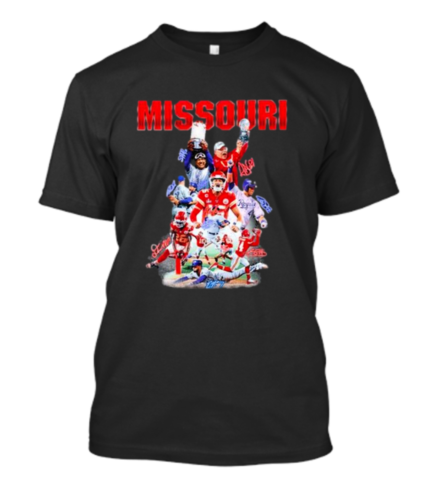 Missouri Chiefs Royals Cardinals Players Signatures T-Shirt