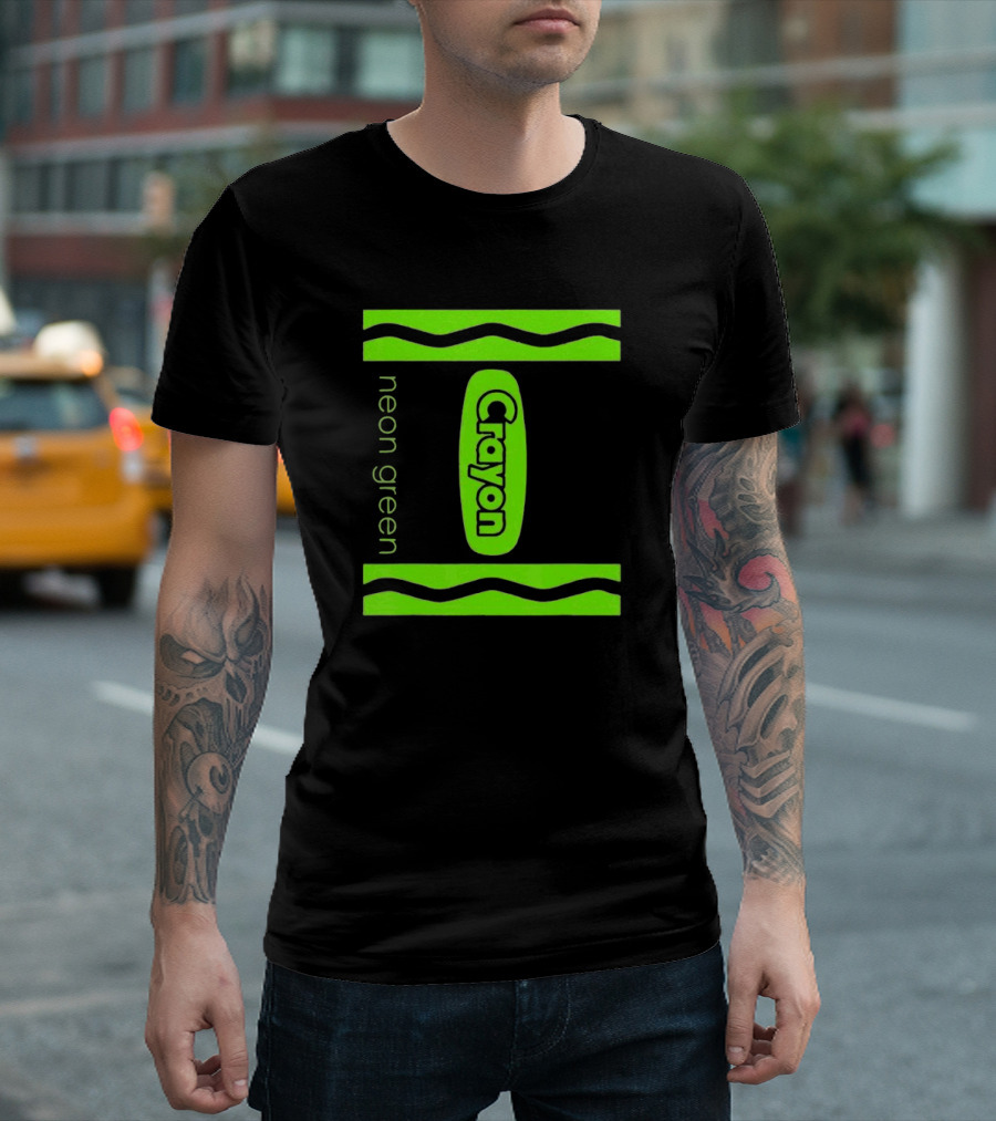 Neon Green Crayon Box Halloween Costume Couple Groups T-Shirt