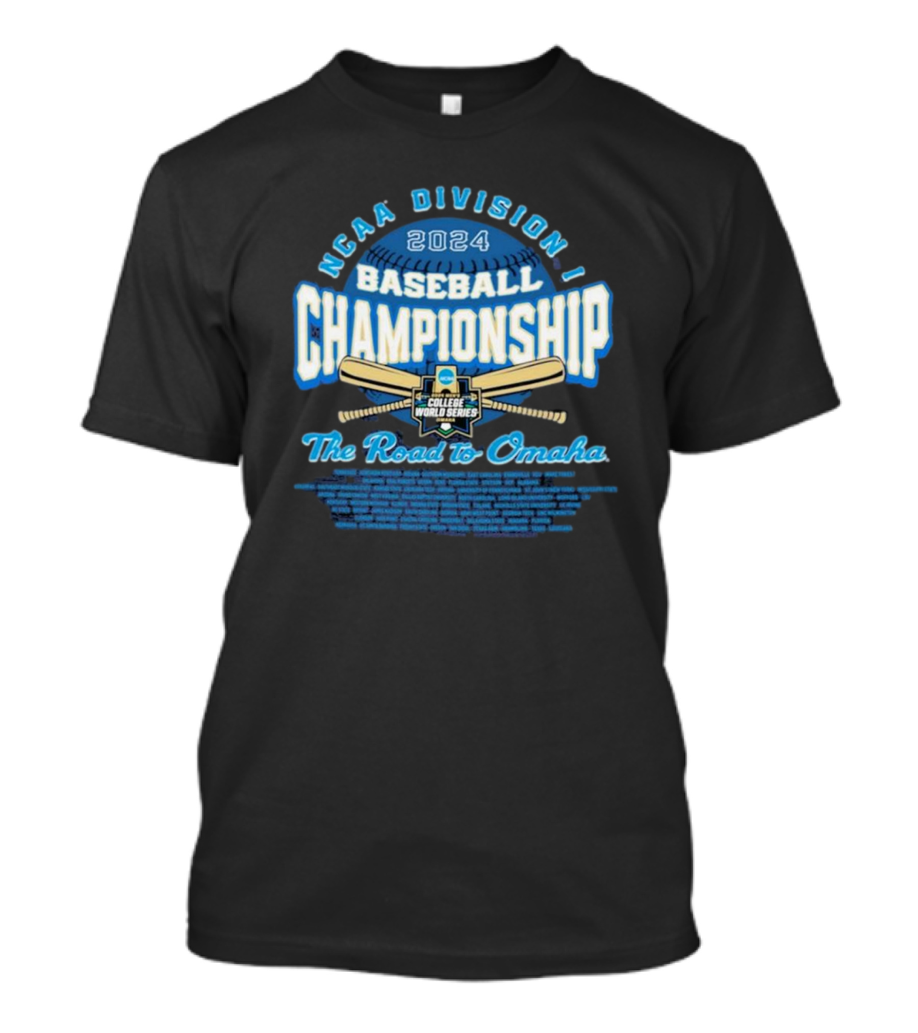 NCAA Division I 2024 Baseball Championship The Road To Omaha College World Series T-Shirt