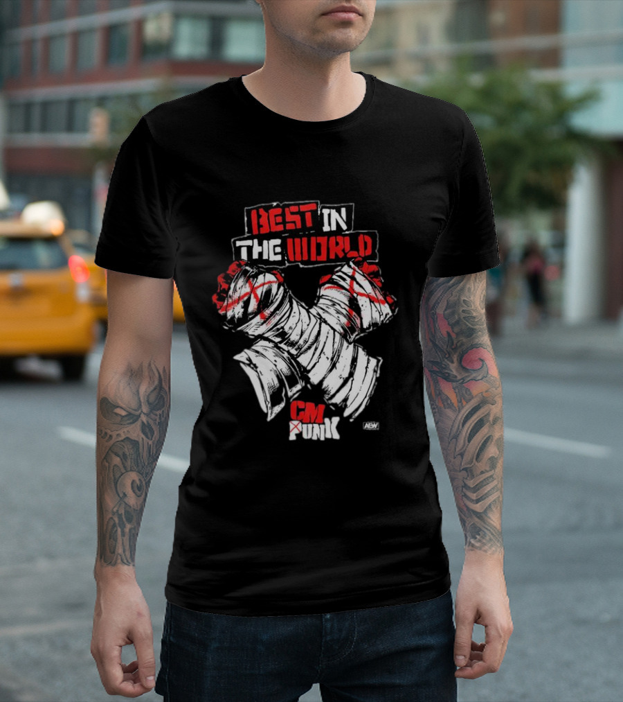 Best In The World CM Punk AEW Arms T-Shirt