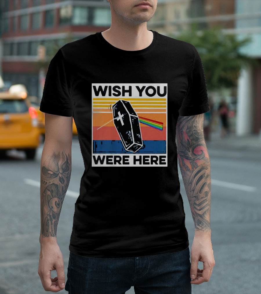 Coffin Wish You Were Here Vintage Rainbow Prism T-Shirt
