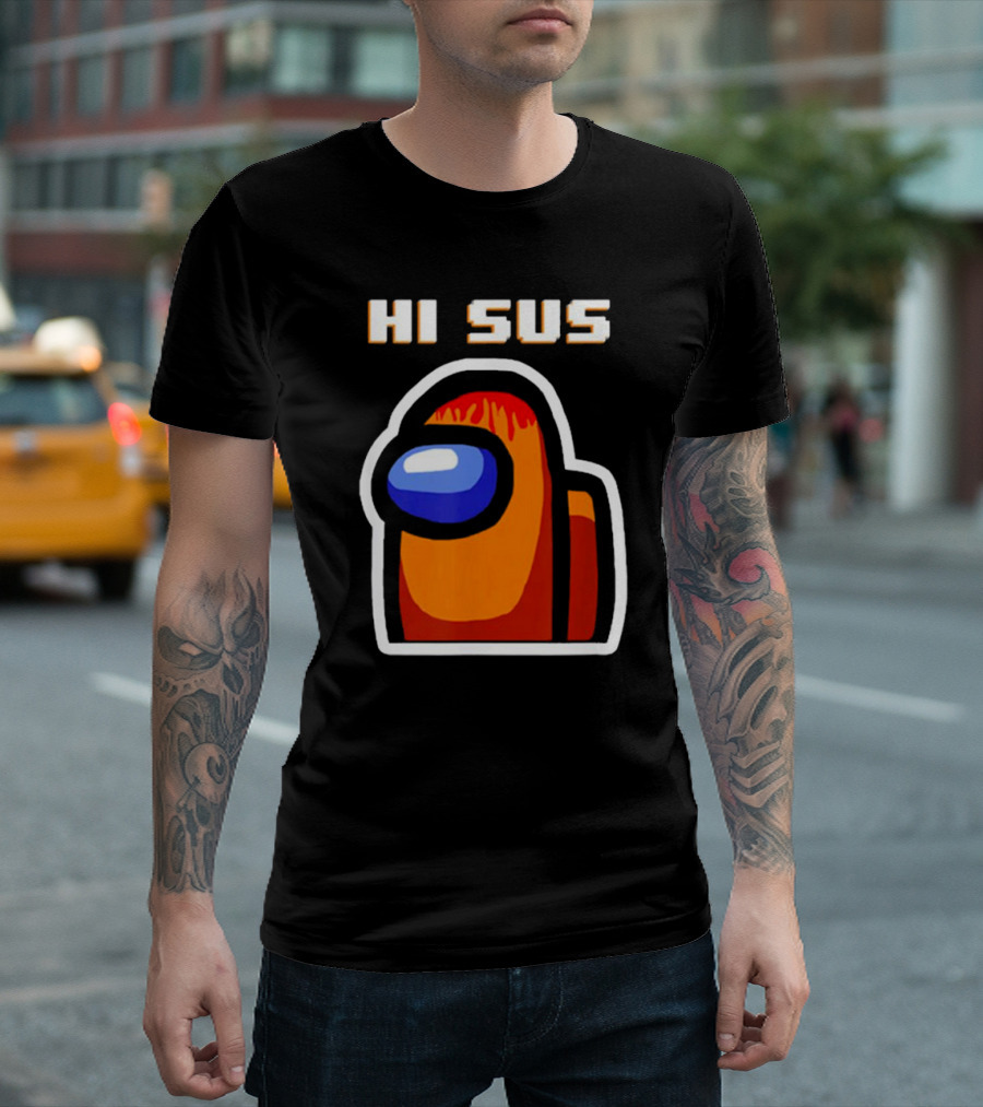 Hi Sus Impostor Among Us Funny Vintage Game T-Shirt