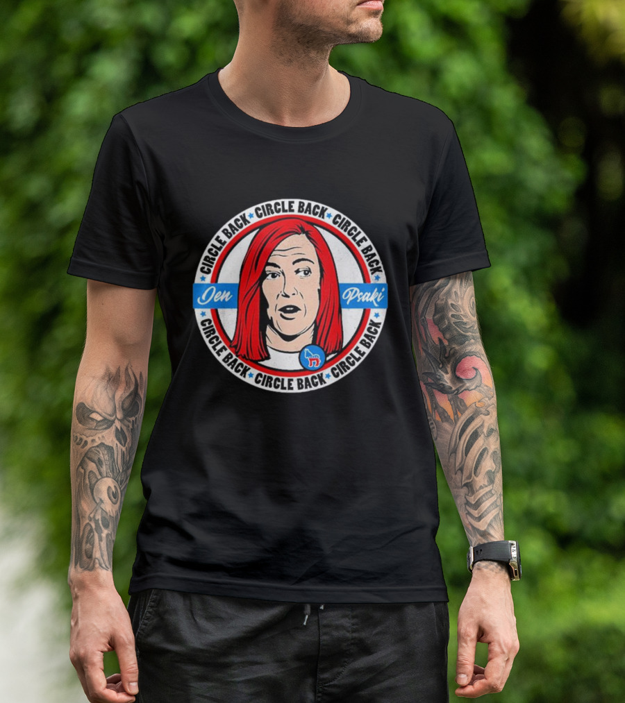 Circle Back Jen Psaki Press Secretary Anti Biden Harris Funny Info Dodge T-Shirt