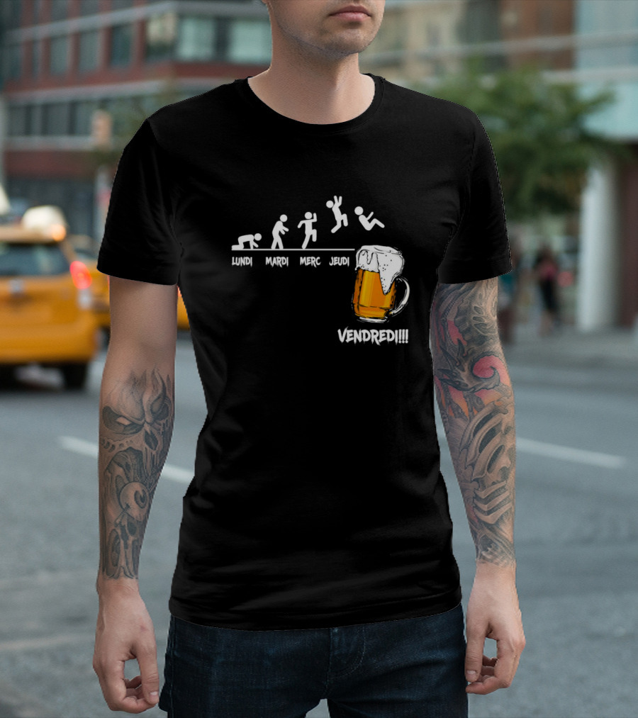 Lundi Mardi Mercredi Jeudi Vendredi Beer Evolution Mug T-Shirt