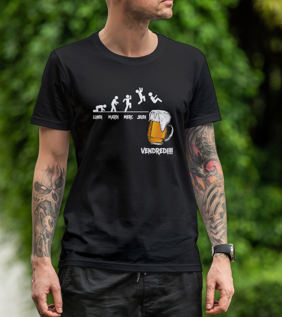 Lundi Mardi Mercredi Jeudi Vendredi Beer Evolution Mug T-Shirt
