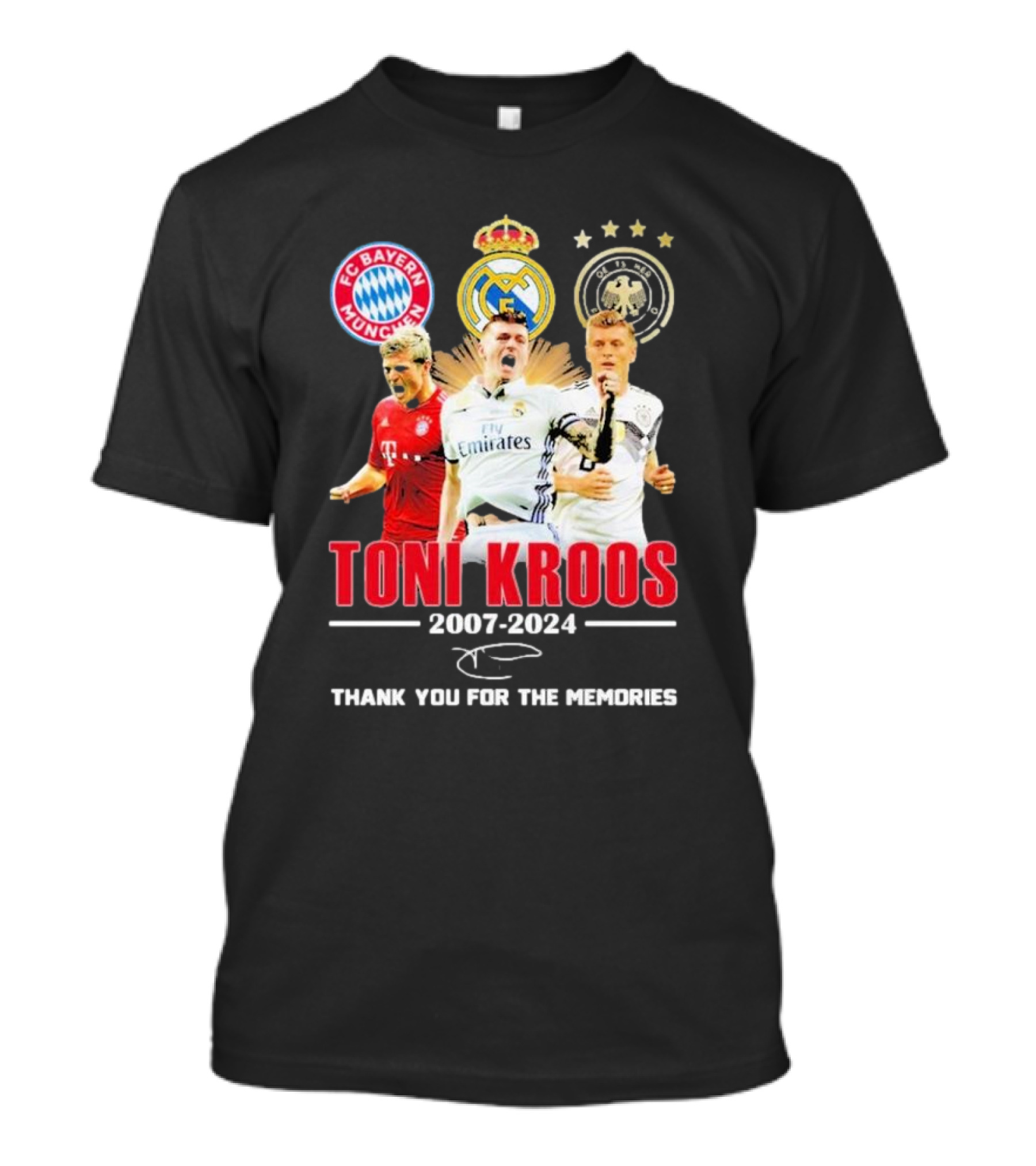 Toni Kroos Bayern Munich Real Madrid Germany 2007-2024 Thank You For The Memories T-Shirt