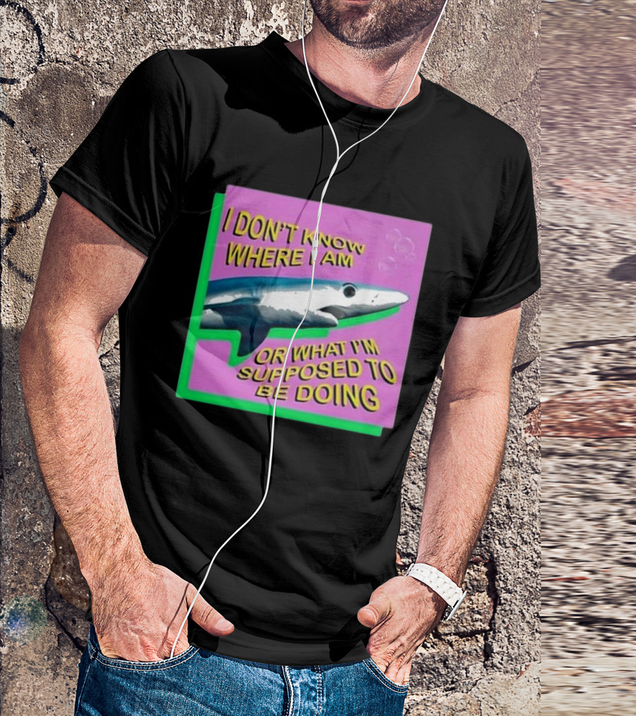 Spencers I Don’t Know Where I Am Or What I’m Supposed To Be Doing Shark Bubbles T-Shirt