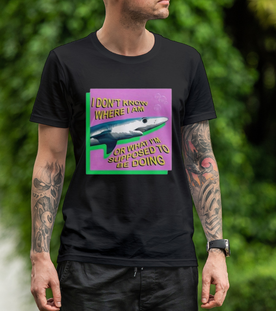 Spencers I Don’t Know Where I Am Or What I’m Supposed To Be Doing Shark Bubbles T-Shirt