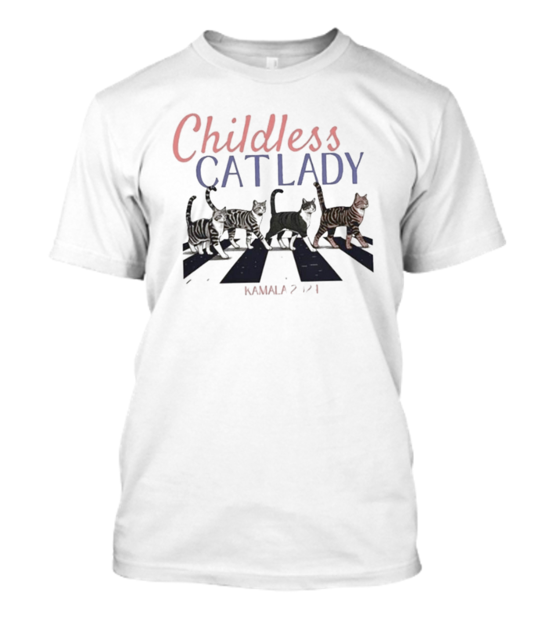 Childless Cat Lady Kamala 2024 Abbey Road Cats T-Shirt