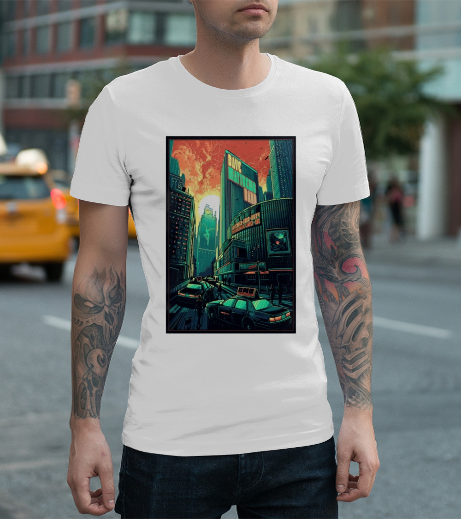 Dave Matthews Band Manhattan Streetscape at Madison Square Garden Concert November 22 2024 New York City Skyline T-Shirt
