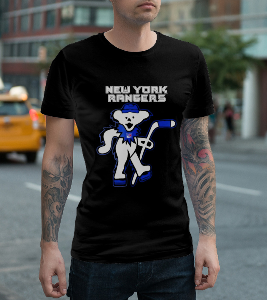 New York Rangers Grateful Dead Dancing Bear Hockey T-Shirt