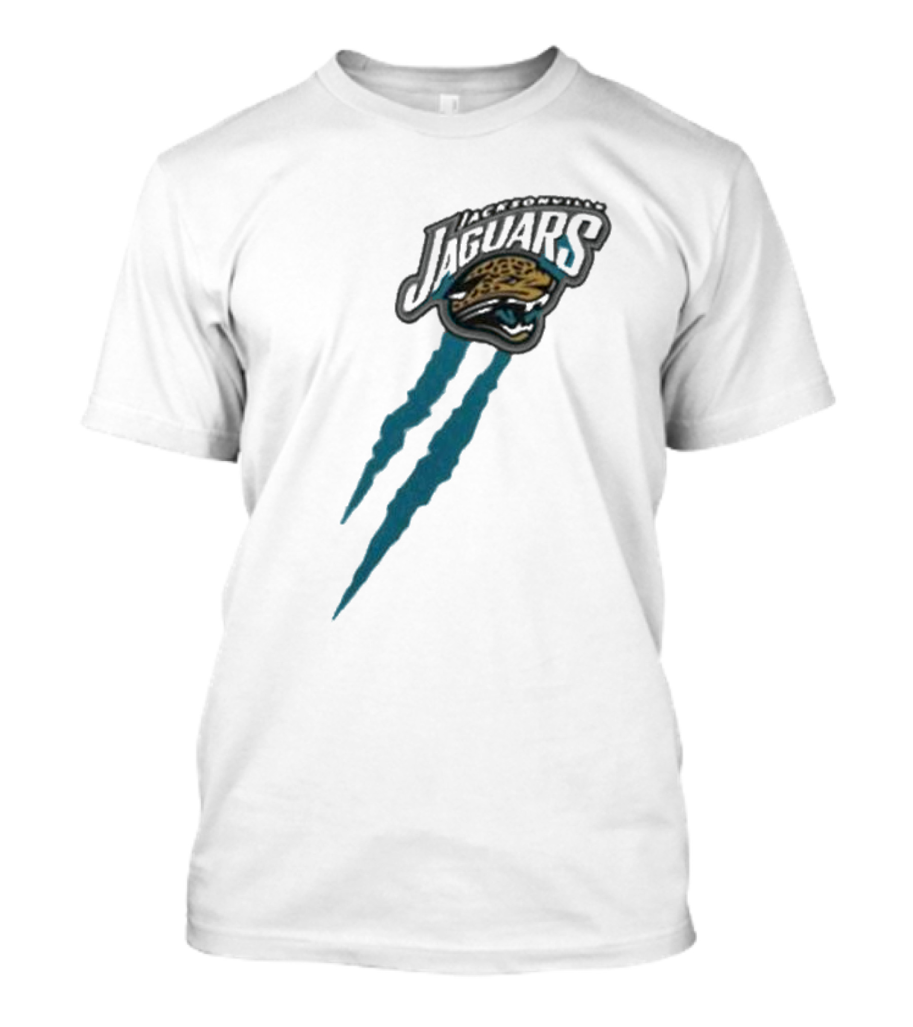 Jacksonville Jaguars Retro Jaguar Head With Bold Blue Scratch Marks T-Shirt