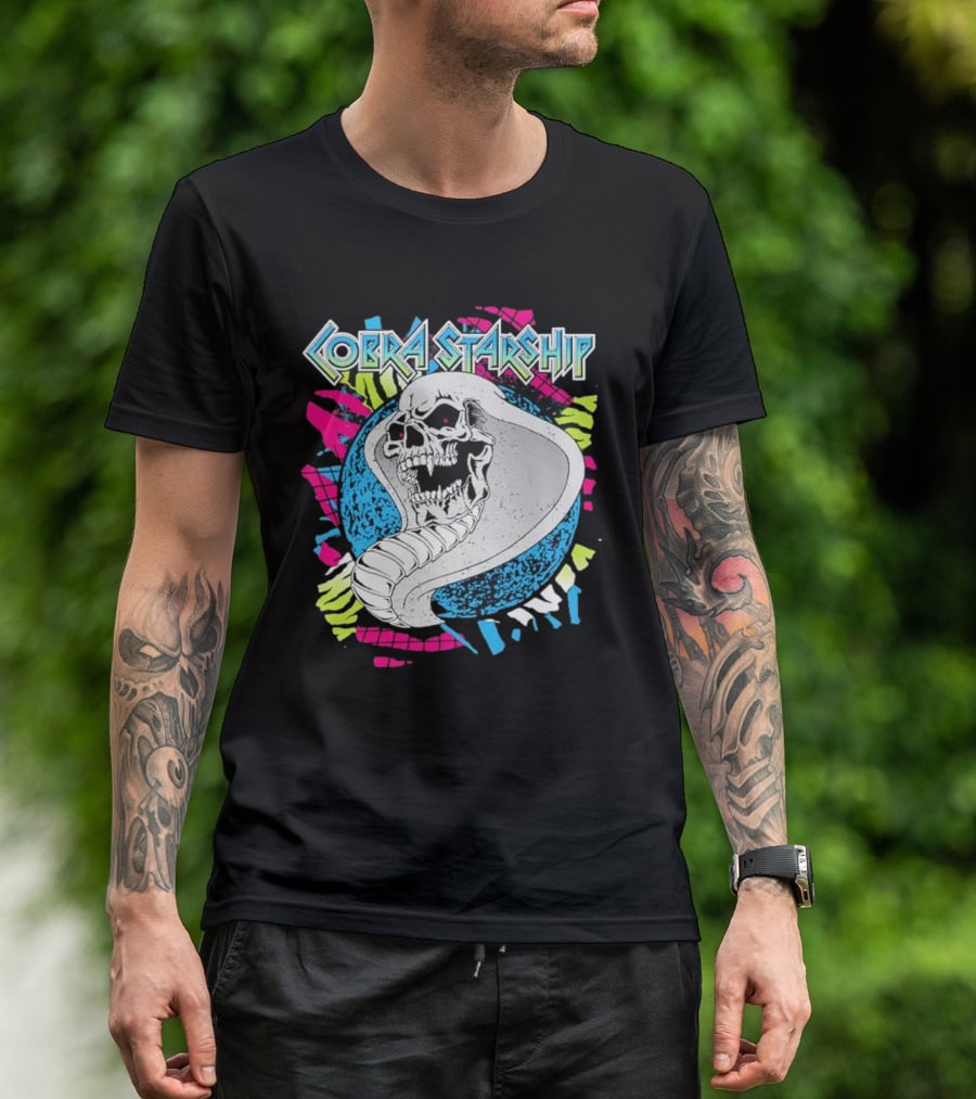 Cobra Starship Skull Cobra Neon Colors T-Shirt