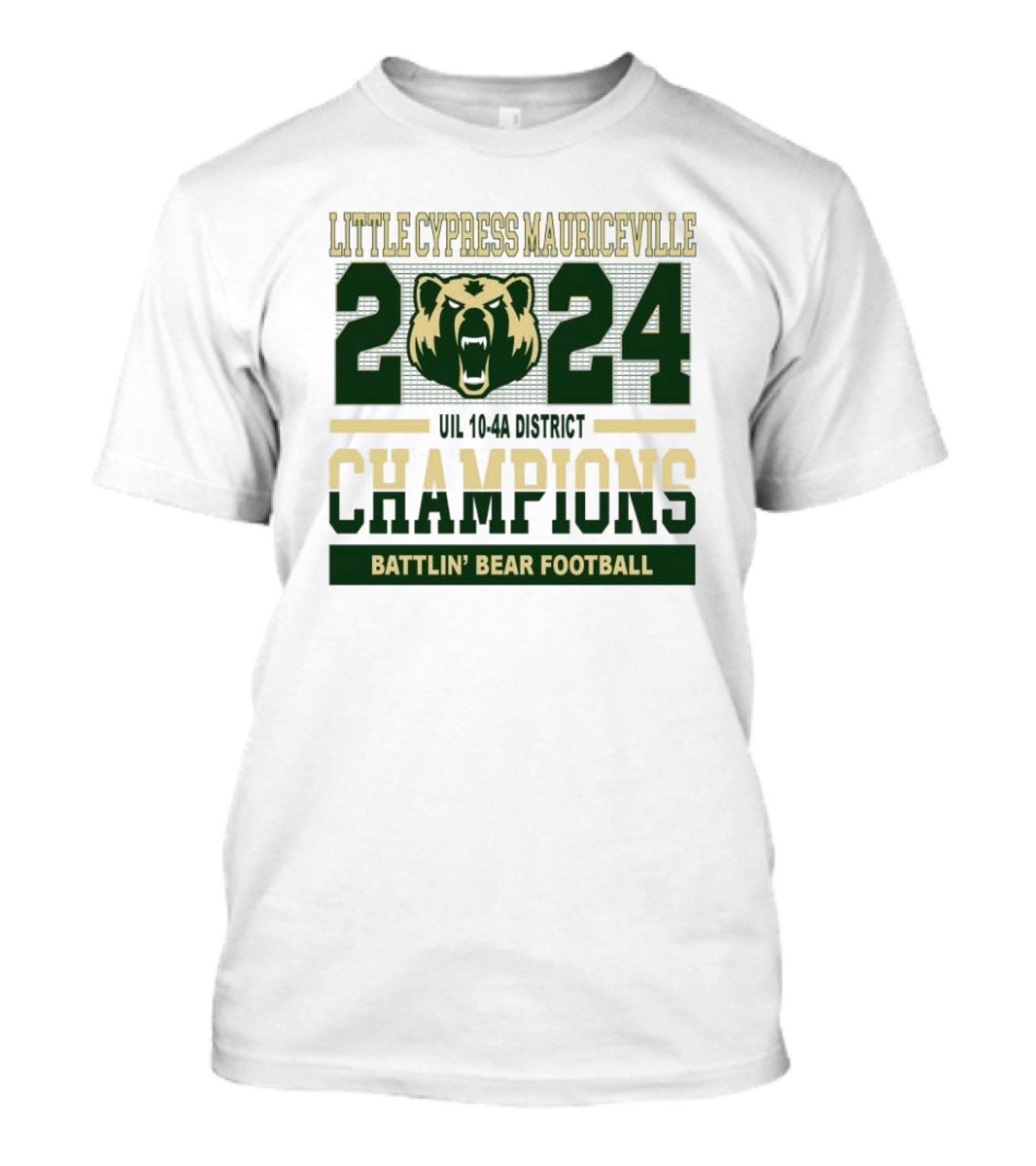 Little Cypress Mauriceville 2024 UIL 10-4A District Champions Battlin’ Bear Football T-Shirt