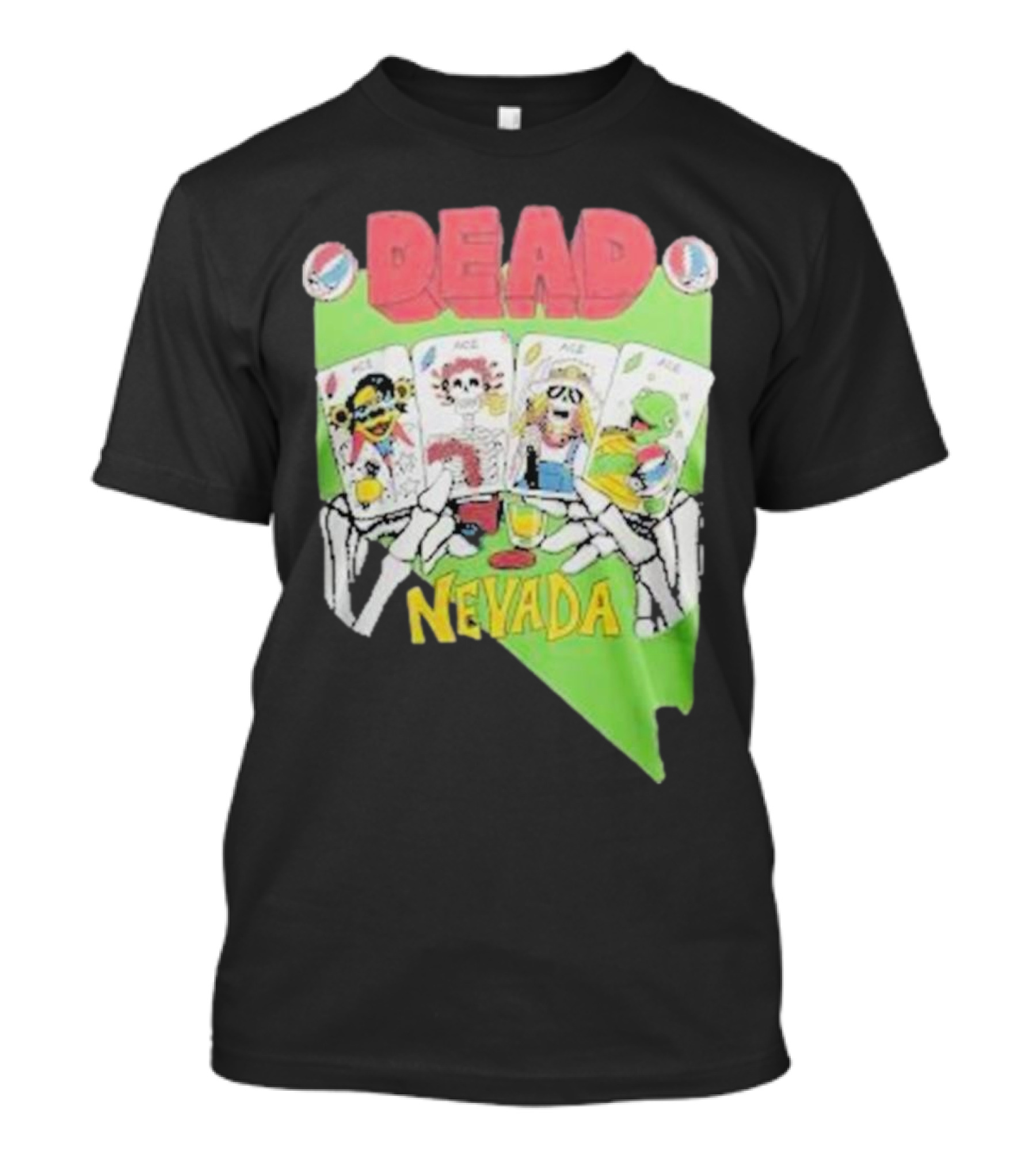 Grateful Dead Nevada Playing Cards Skeletons T-Shirt