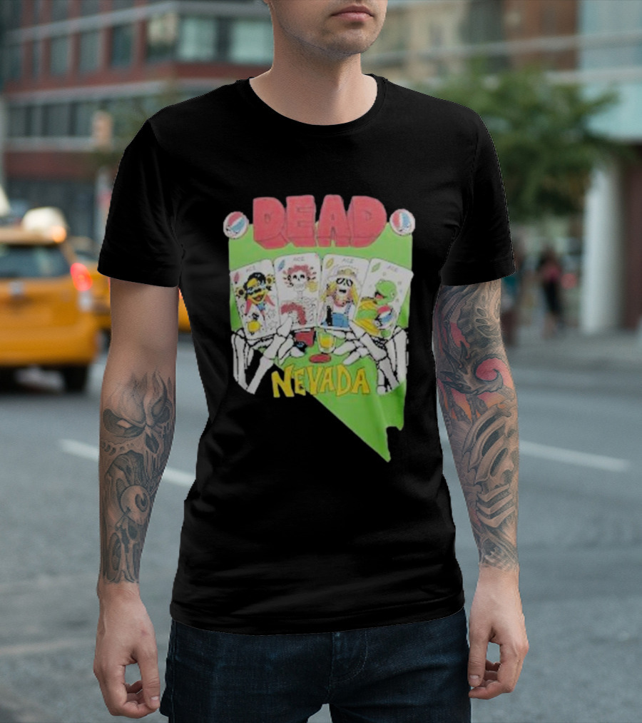 Grateful Dead Nevada Playing Cards Skeletons T-Shirt
