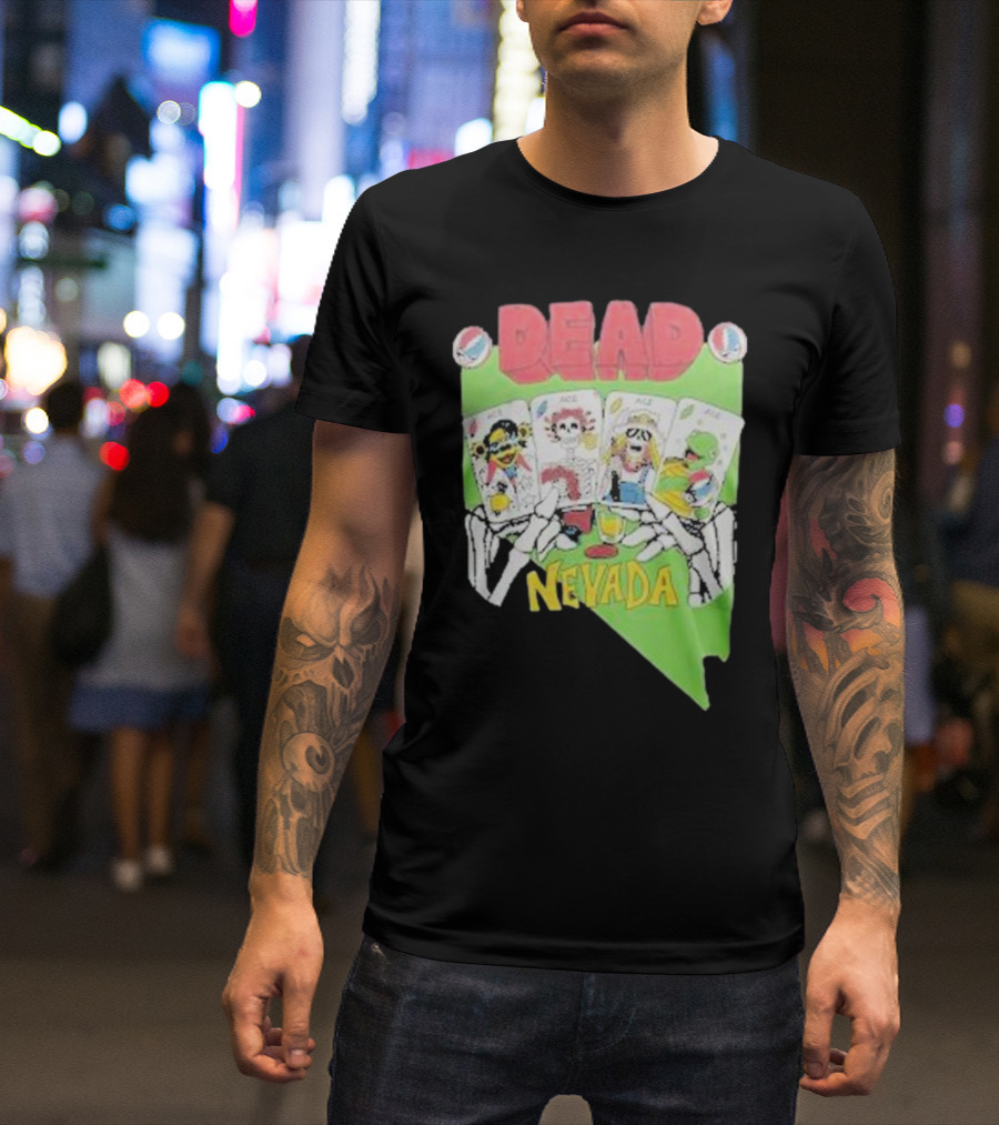 Grateful Dead Nevada Playing Cards Skeletons T-Shirt