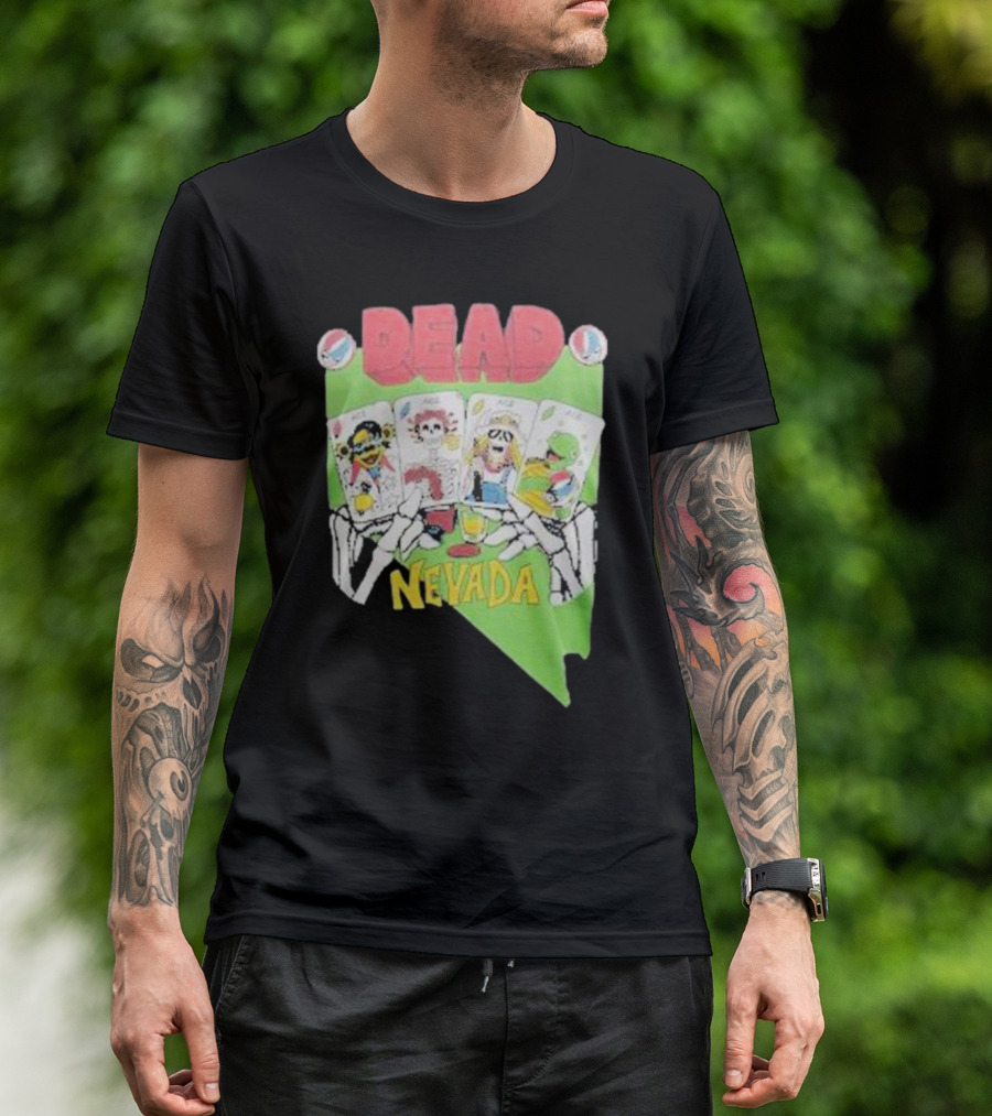 Grateful Dead Nevada Playing Cards Skeletons T-Shirt