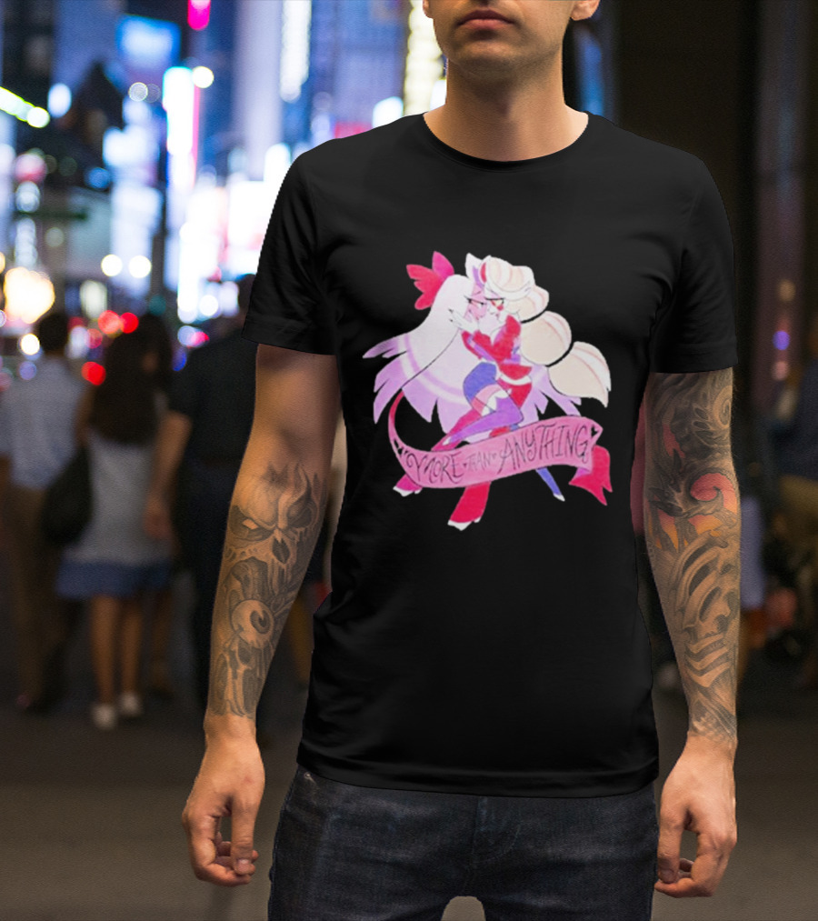 Hazbin Hotel Charlie And Vaggie Embrace More Than Anything T-Shirt