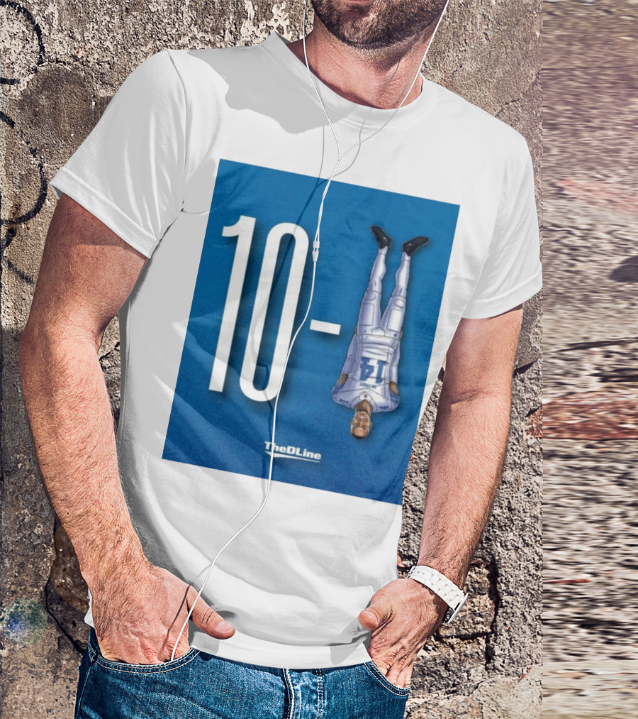 Detroit Lions 10 TheDLine Blue Upside Down Player T-Shirt