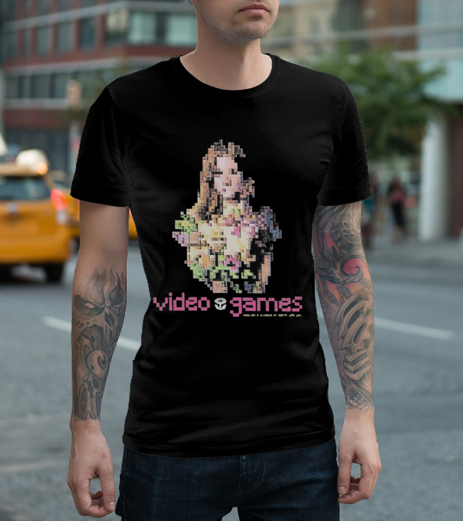 Video Games Heaven Is A Place On Earth With 8-Bit Pixel Art Girl T-Shirt
