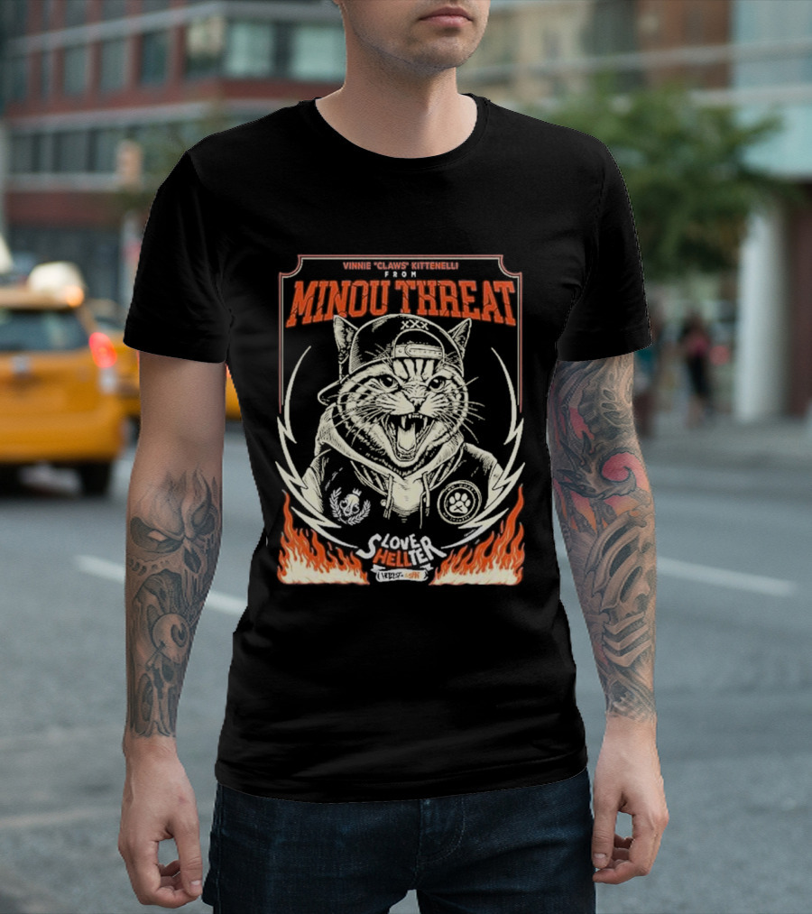 Vinnie Claws Kittenelli from Minou Threat Love Shelter Hellfest Open Air Festival T-Shirt
