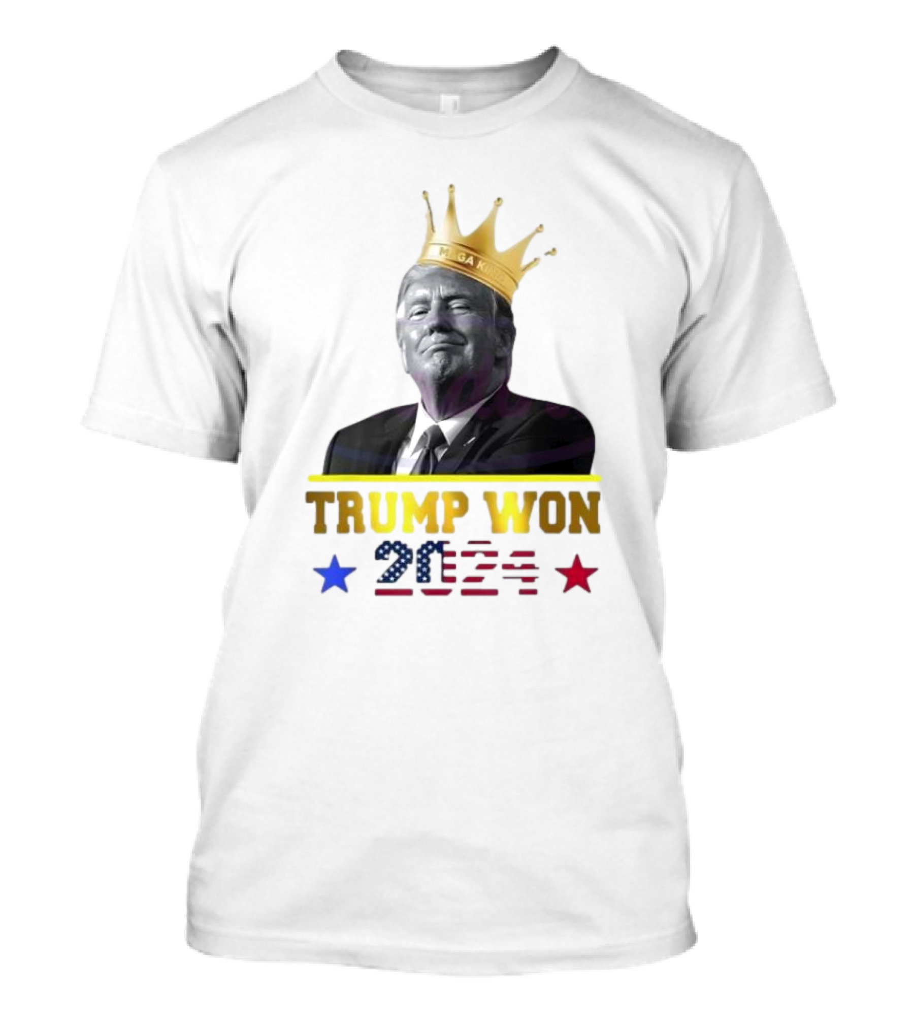King Trump Won 2024 MAGA Crown American Flag Stars T-Shirt