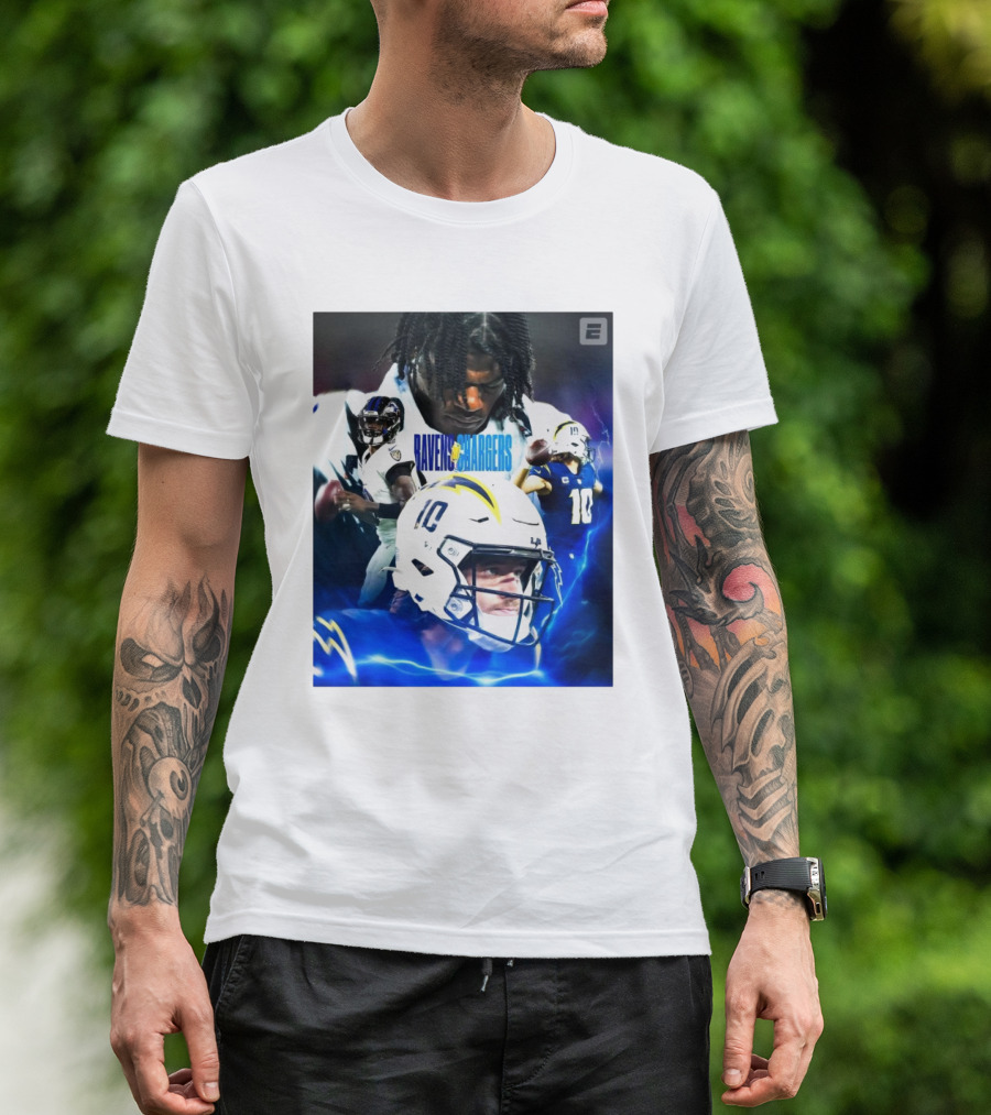 Baltimore Ravens Vs Los Angeles Chargers Lamar Vs Justin NFL Football Nov 26 T-Shirt