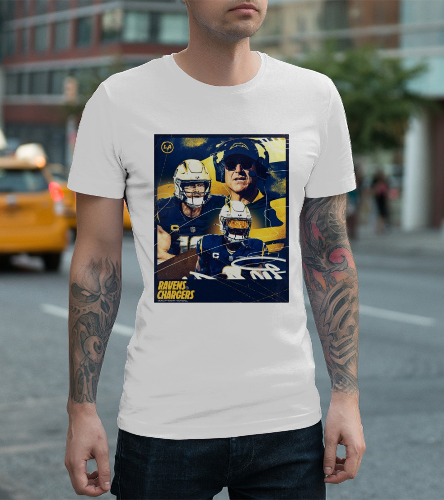 Baltimore Ravens Vs Los Angeles Chargers Monday Night Football Ravens Chargers T-Shirt